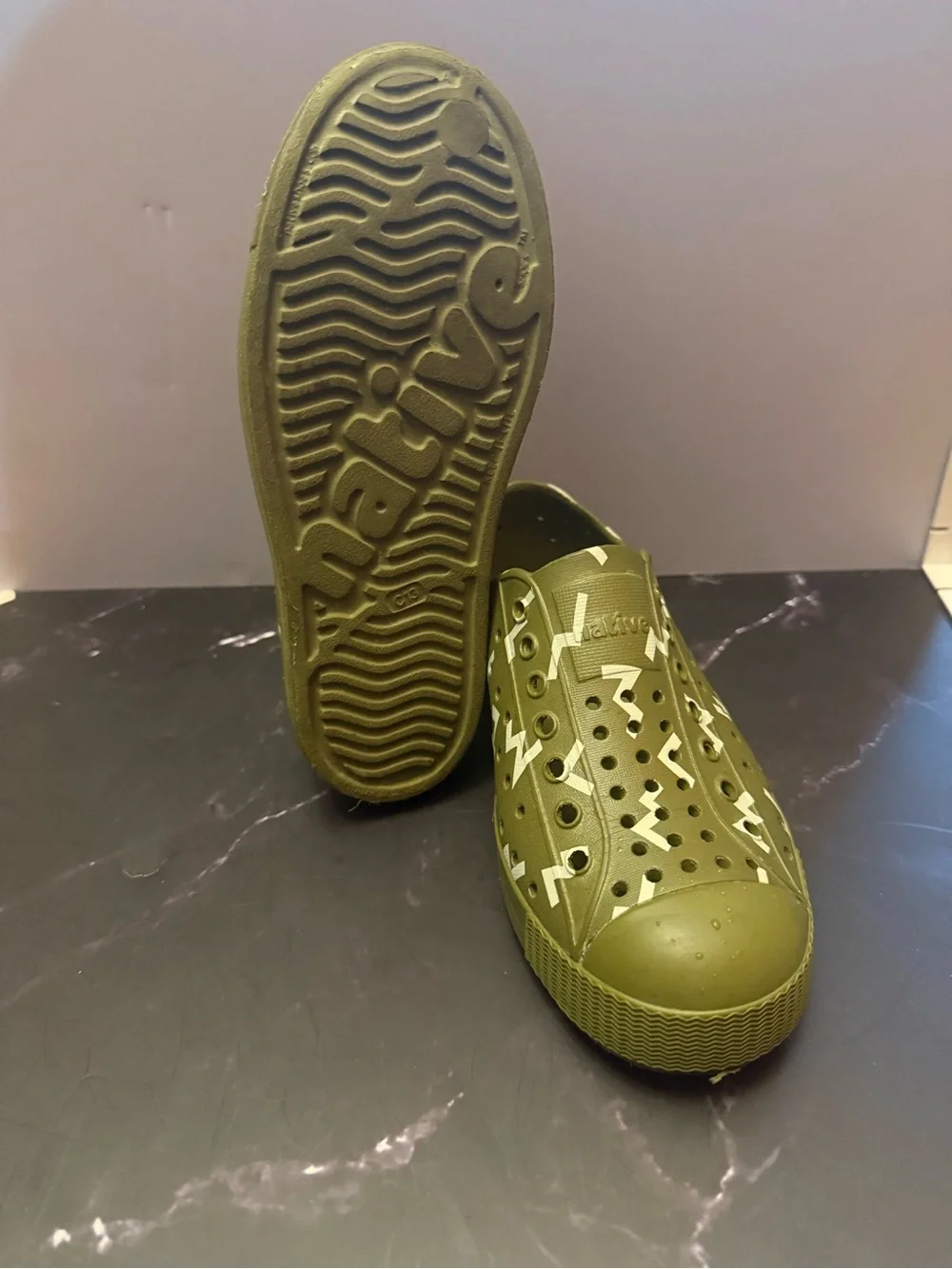 Native Olive Green Slip-On Waterproof Sneakers